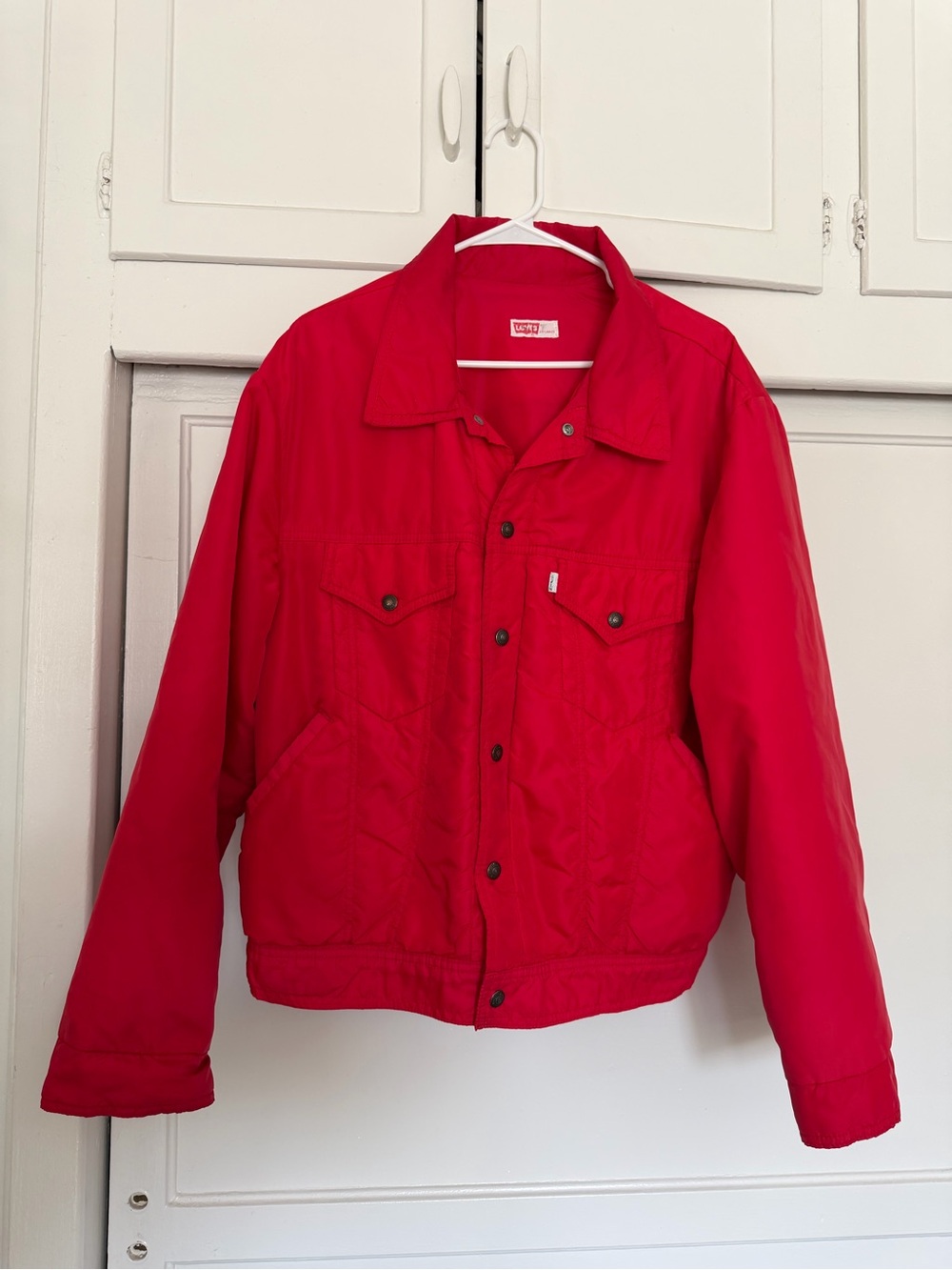 Vintage Levi's Bright Red Quilted Classic Trucker Jacket